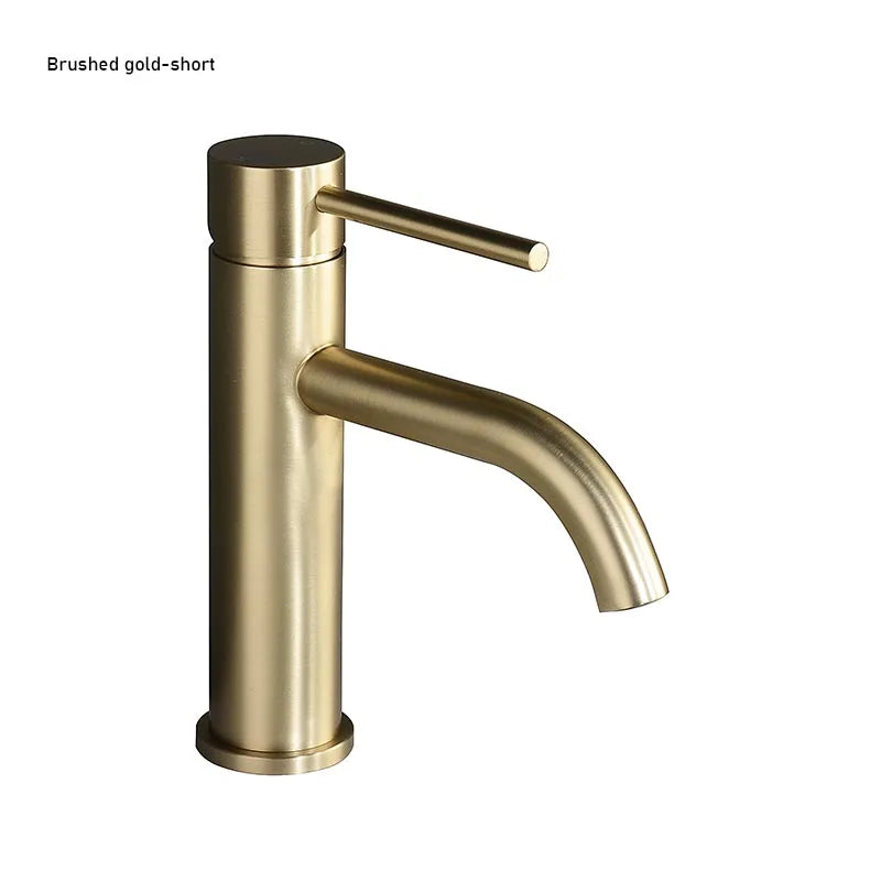 Brushed Rose Gold Bathroom Washbasin Faucet Deck Mounted Single Hole & Handle Cold And Hot Mixer Water Tap