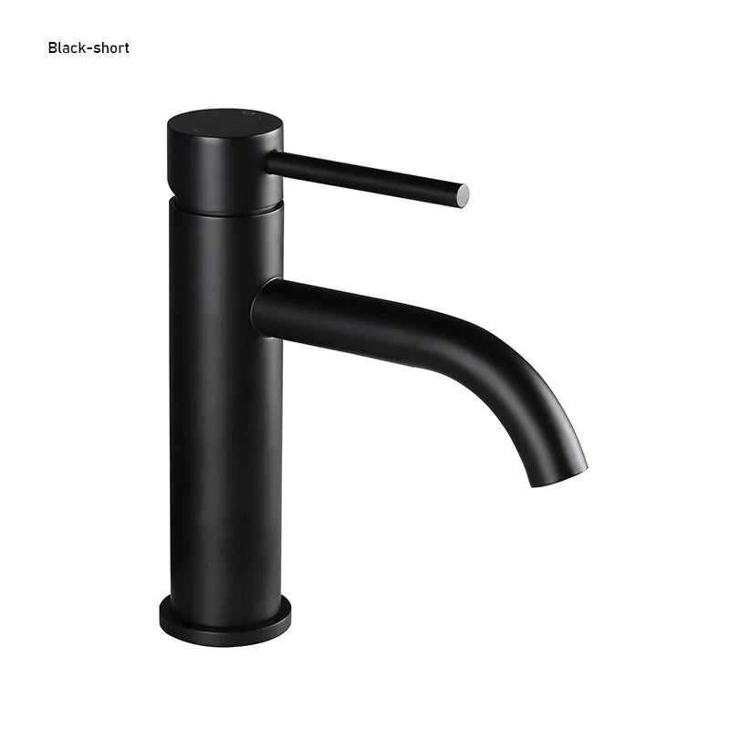 Brushed Rose Gold Bathroom Washbasin Faucet Deck Mounted Single Hole & Handle Cold And Hot Mixer Water Tap