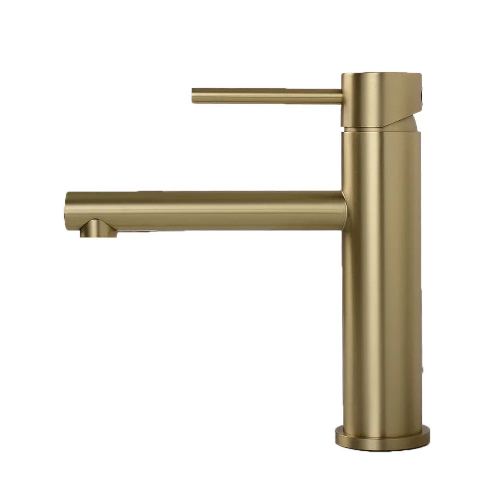 Brushed Rose Gold Bathroom Washbasin Faucet Deck Mounted Single Hole & Handle Cold And Hot Mixer Water Tap