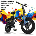 EU Stock 500W 48V 9Ah Foldable Electric Bike 22MPH 40Miles 14inch All-Terrain E-Bike for Adults Commuter City Bicycle with Suspension, Fast 3-7 Days Delivery, 365 Days Warranty, Ideal for Daily Travel
